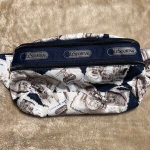 Almost New Navy/Beige Cool Print LeSportsac Everyday Belt Bag